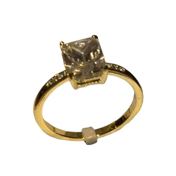 NWT Charter Club Gold-Tone Emerald-Crystal Engagement Ring size 11 - Picture 4 of 5